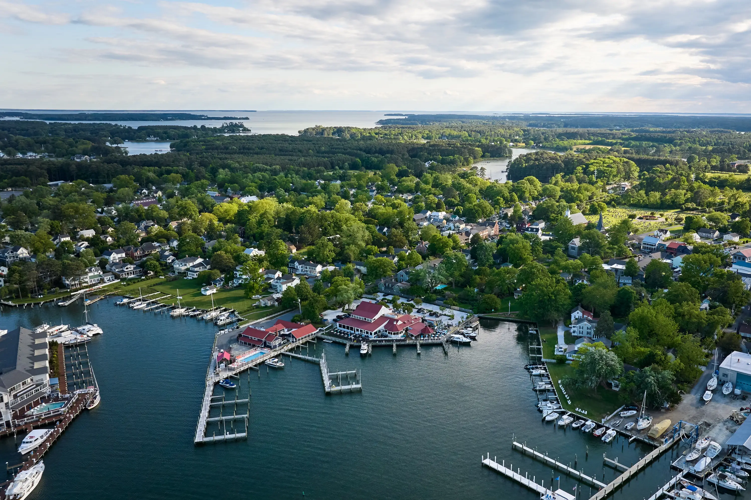 A birds eye view of the marina